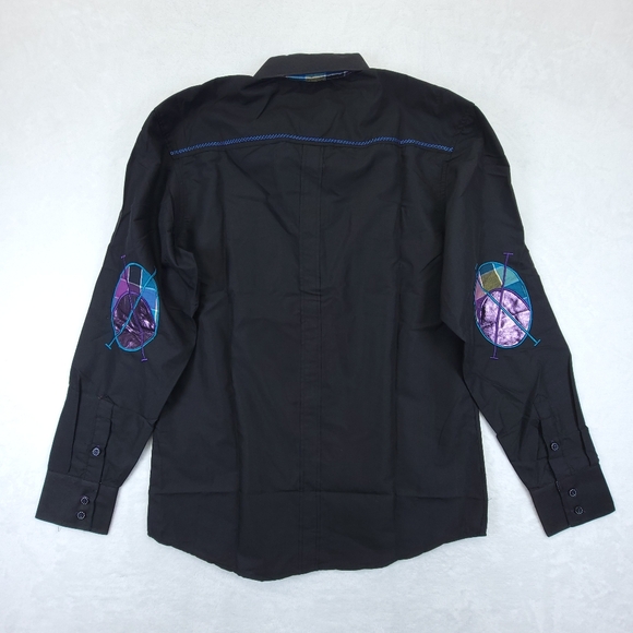 El General Mens Shirt Western Button Up Long Sleeve Elbow Patch Size M NWT - Picture 2 of 8